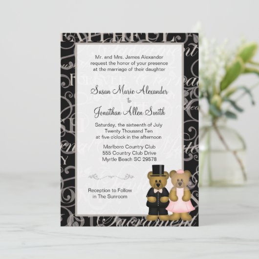 Invitations d'ours mariages (Debout devant)