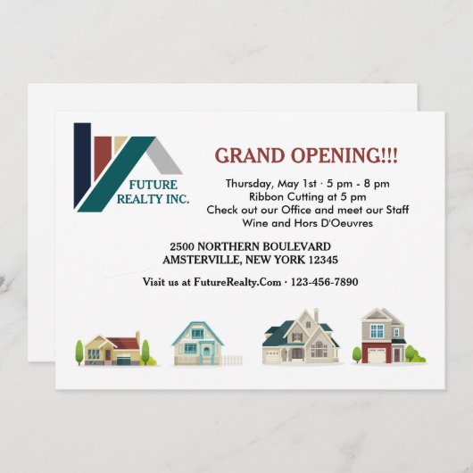 Invitations d'ouverture du bureau Immo (Devant / Derrière)