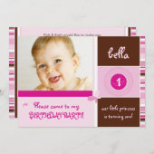 INVITATIONS DOUX D'ANNIVERSAIRE DE PHOTO : : grâce (Devant / Derrière)