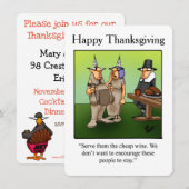 Invitations drôle de l'Humour de Thanksgiving "Win (Devant / Derrière)