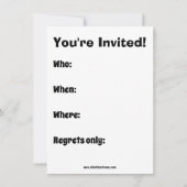 Invitations drôle d'Humour de Thanksgiving (Dos)