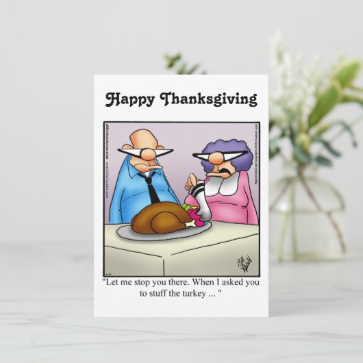 Invitations drôle d'Humour de Thanksgiving (Debout devant)