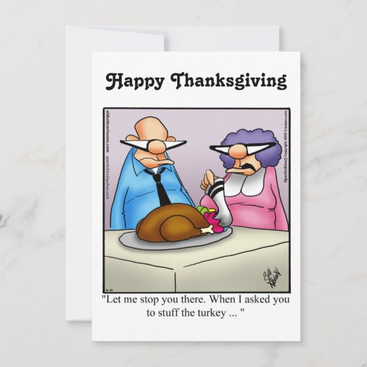 Invitations drôle d'Humour de Thanksgiving (Devant)