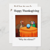 Invitations drôle d'Humour de Thanksgiving (Devant / Derrière)