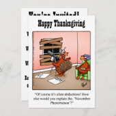Invitations drôle d'Humour de Thanksgiving (Devant / Derrière)