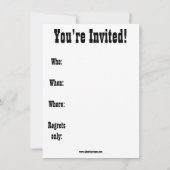 Invitations drôle d'Humour de Thanksgiving (Dos)