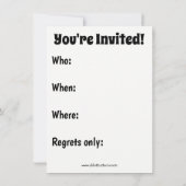 Invitations drôle d'Humour de Thanksgiving (Dos)