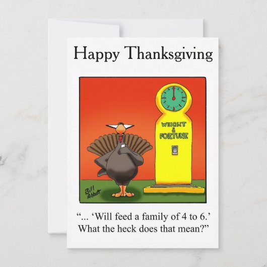 Invitations drôle d'Humour de Thanksgiving (Devant)