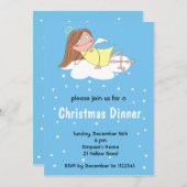 Invitations drôles de Noël d'ange (Devant / Derrière)