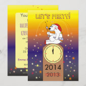 Invitations drôles de partie de réveillon de la (Devant / Derrière)