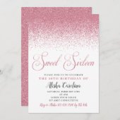 Invitations d'Sweet sixteen, or Rose (Devant / Derrière)