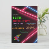 Invitations du 12e Neon Birthday Laser Tag Party (Debout devant)