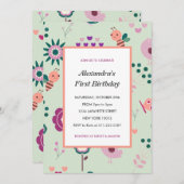 Invitations du 1er jour d'abeille Pink Bumblebee (Devant / Derrière)