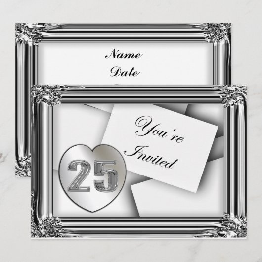 Invitations du 25e anniversaire (Devant / Derrière)