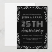 invitations du 25e anniversaire de mariage argent  (Devant / Derrière)