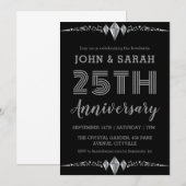 invitations du 25e anniversaire de mariage argent  (Devant / Derrière)