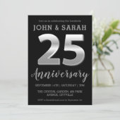 invitations du 25e anniversaire de mariage argent  (Debout devant)