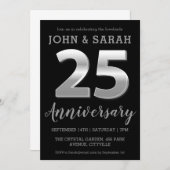 invitations du 25e anniversaire de mariage argent  (Devant / Derrière)