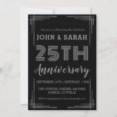 invitations du 25e anniversaire de mariage argent  (Devant)