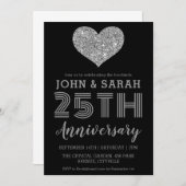 invitations du 25e anniversaire de mariage argent  (Devant / Derrière)