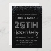 invitations du 25e anniversaire de mariage argent  (Devant / Derrière)