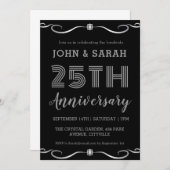 invitations du 25e anniversaire de mariage argent  (Devant / Derrière)