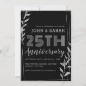 invitations du 25e anniversaire de mariage argent (Devant)