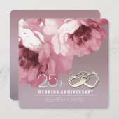 Invitations du 25e anniversaire du Mariage (Devant / Derrière)