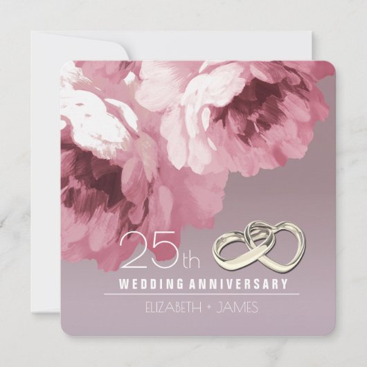 Invitations du 25e anniversaire du Mariage (Devant)