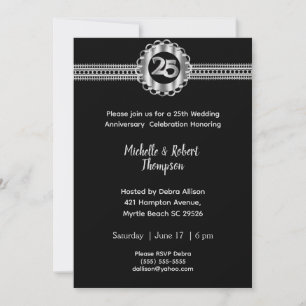 Invitations du 25e anniversaire du Mariage