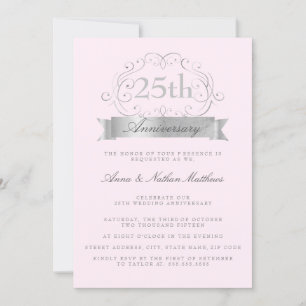 Invitations du 25e anniversaire du Mariage argent
