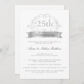 Invitations du 25e anniversaire du Mariage d'argen (Devant / Derrière)