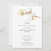 Invitations du 25e anniversaire du Mariage Floral (Devant)