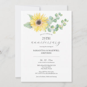 Invitations du 25e anniversaire du Mariage tournes