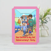 Invitations du 2e anniversaire du cancer (Debout devant)