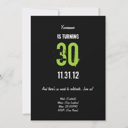 Invitations du 30e anniversaire - Anciens (Dos)
