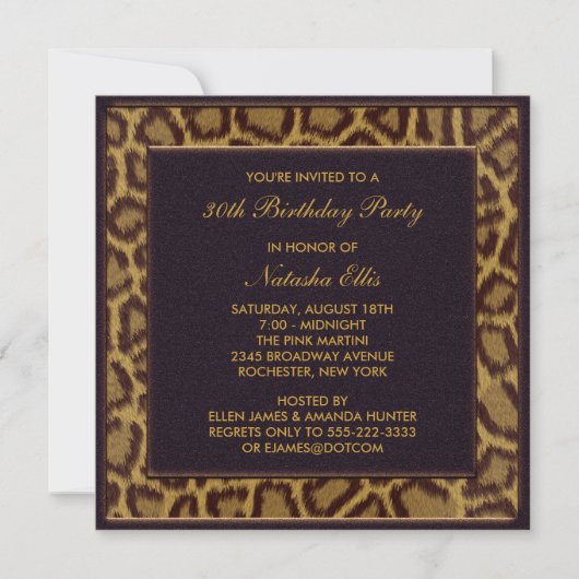 Invitations du 30e anniversaire de Leopard (Devant)