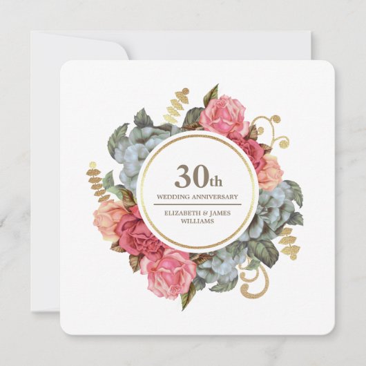 Invitations du 30e anniversaire du Mariage (Devant)