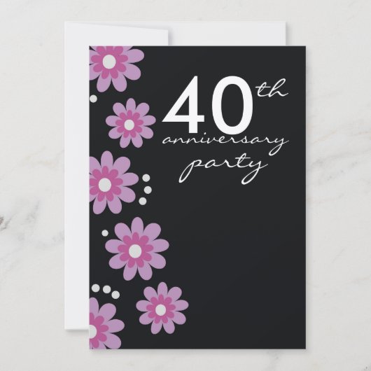 Invitations du 40e anniversaire du Mariage Ruby (Devant)