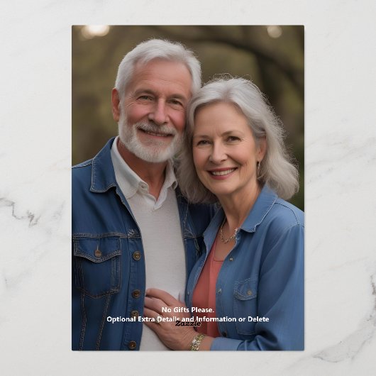 Invitations du 40e anniversaire du Mariage Ruby Re (Verso)