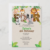 Invitations du 4 Anniversaire de la Jungle (Devant)