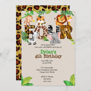 Invitations du 4 Anniversaire de la Jungle