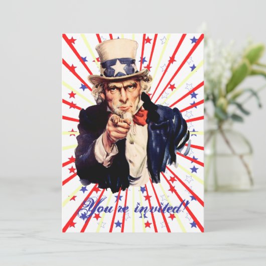 Invitations du 4 juillet modèle (Debout devant)