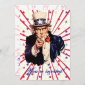 Invitations du 4 juillet modèle (Devant / Derrière)