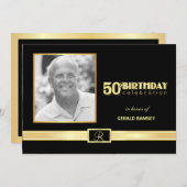 Invitations du 50e anniversaire avec photo (Devant / Derrière)