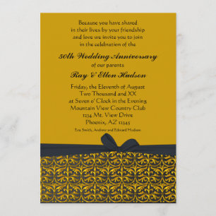 Invitations du 50e anniversaire de Black and Gold