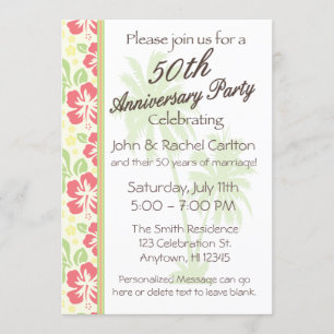 Invitations du 50e anniversaire de Luau à Hawaï