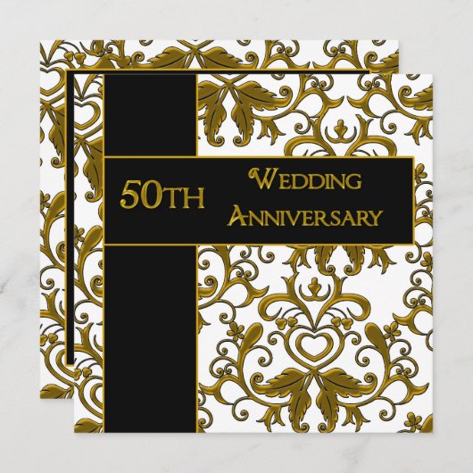 Invitations du 50e anniversaire du Mariage (Devant / Derrière)