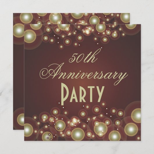 Invitations du 50e anniversaire du Mariage (Devant / Derrière)