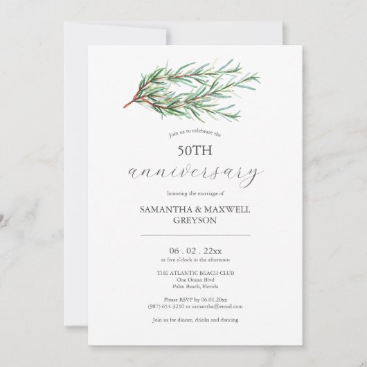 Invitations du 50e anniversaire du Mariage Botaniq (Devant)